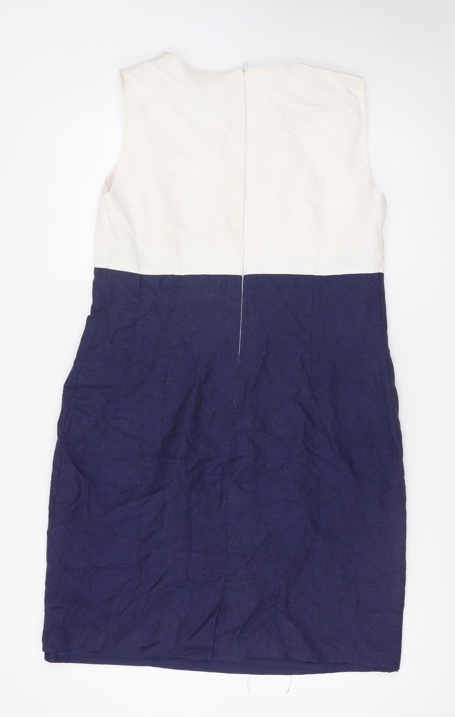 Marks and Spencer Women's Multicoloured Linen Shift Dress Size 16