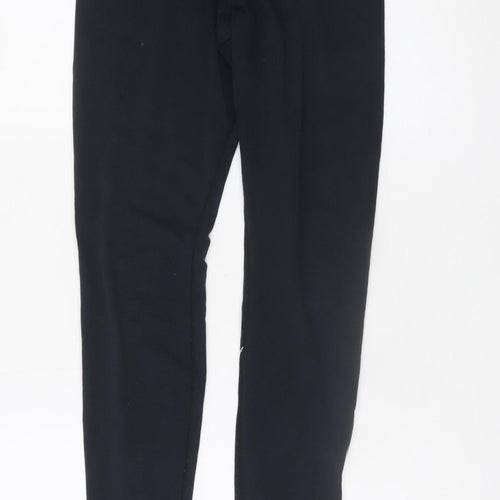 Nike Women's Black Mid-Rise Cotton Stretch Logo Leggings M
