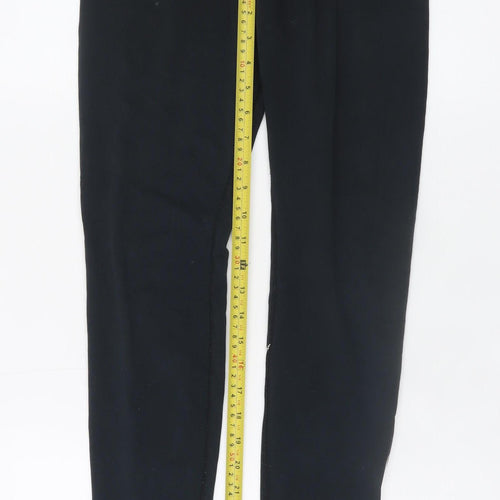 Nike Women's Black Mid-Rise Cotton Stretch Logo Leggings M