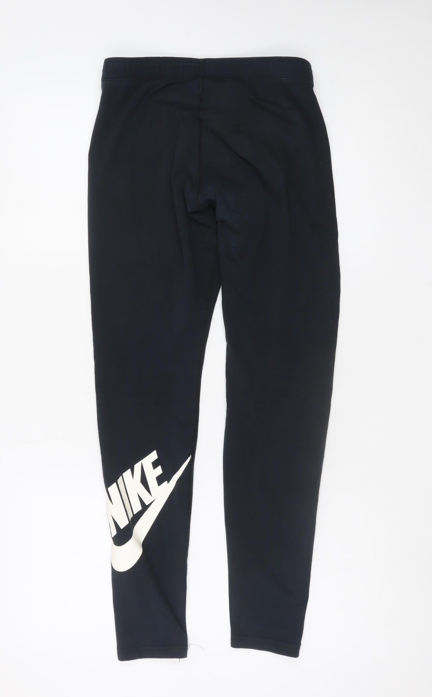 Nike Women's Black Mid-Rise Cotton Stretch Logo Leggings M