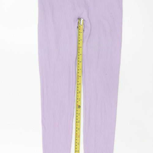 Stradivarius Women Purple Seamless High Rise Leggings Size S