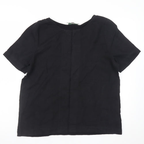 Carolyn Donnelly The Edit Women's Black Linen Blouse UK 10
