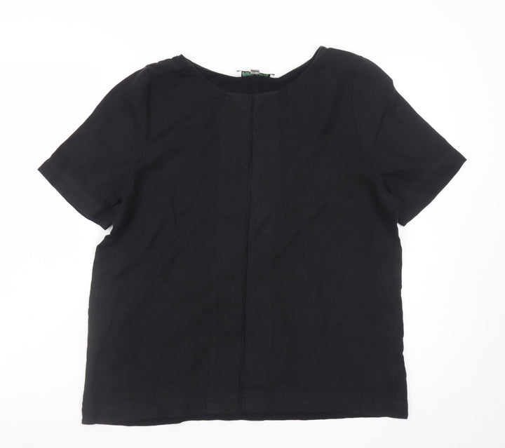 Carolyn Donnelly The Edit Women's Black Linen Blouse UK 10
