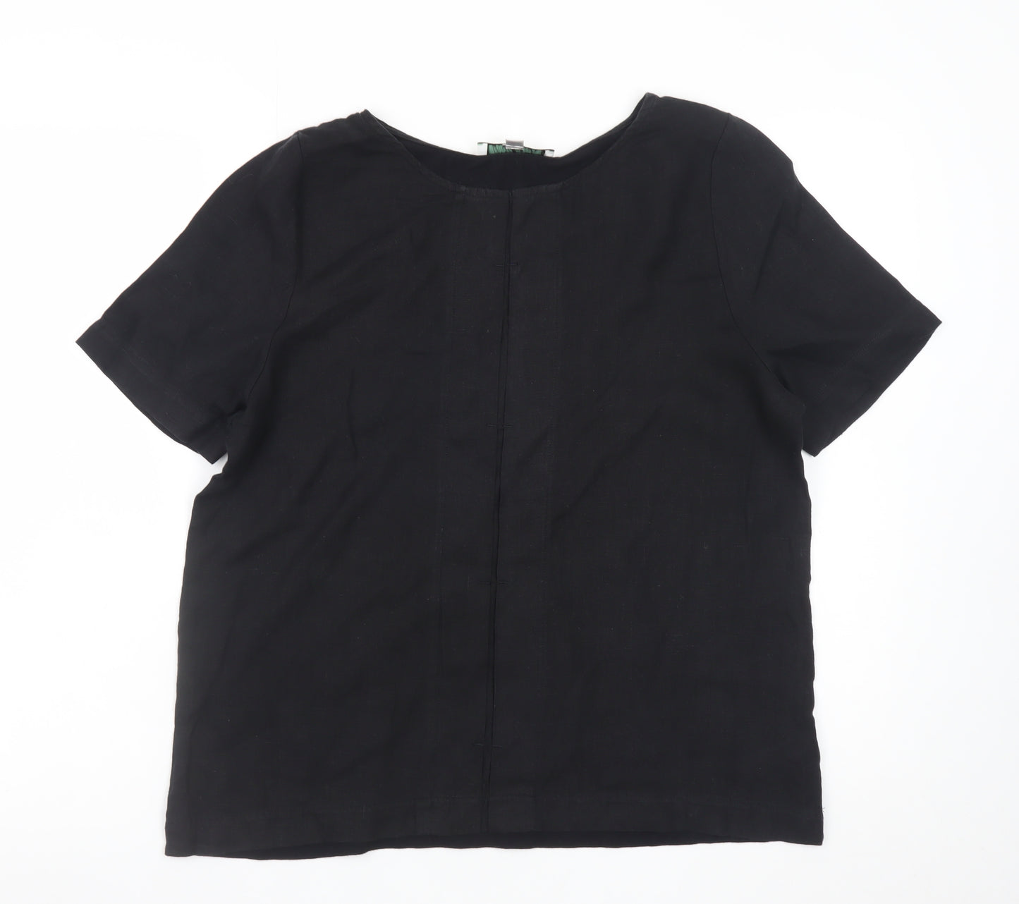 Carolyn Donnelly The Edit Women's Black Linen Blouse UK 10