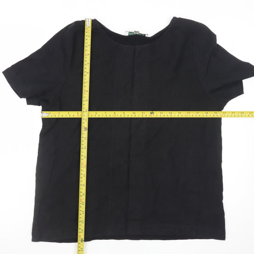Carolyn Donnelly The Edit Women's Black Linen Blouse UK 10