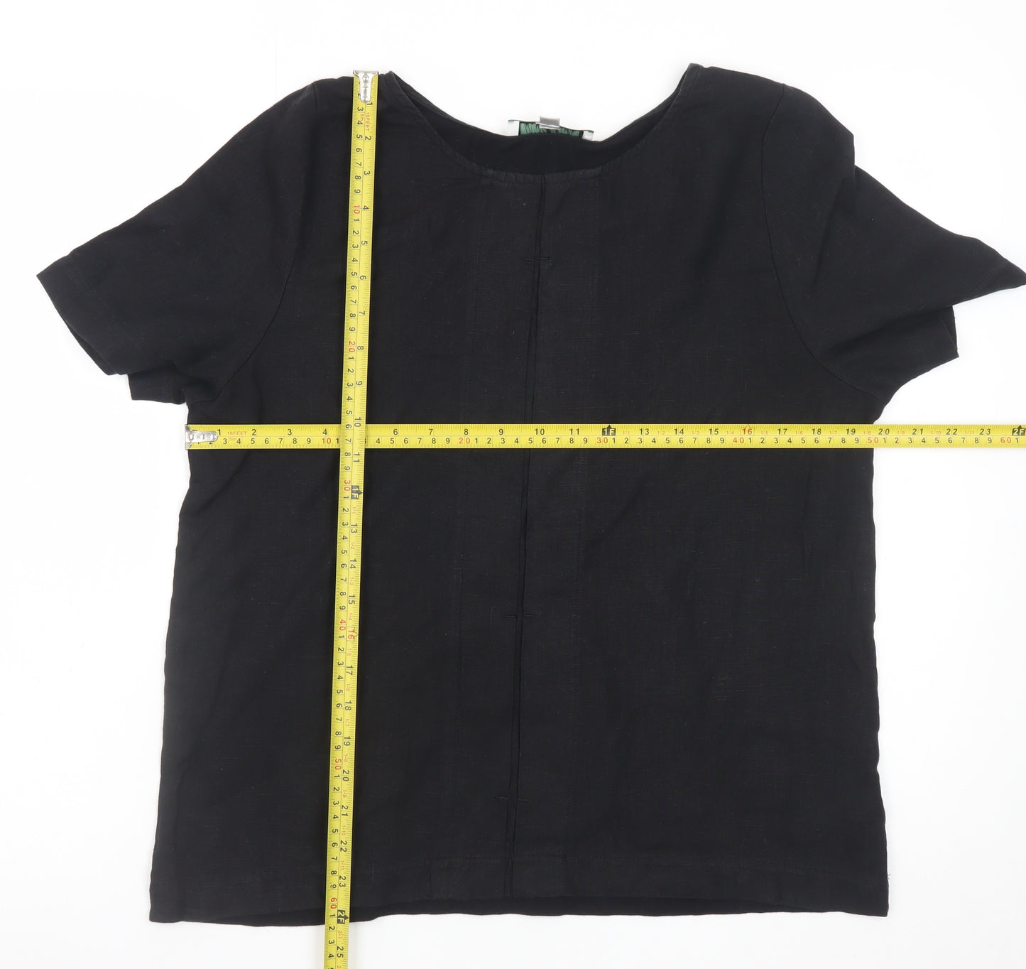 Carolyn Donnelly The Edit Women's Black Linen Blouse UK 10