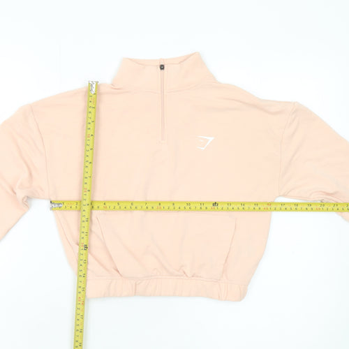 Gymshark Women’s Beige XS 1/4 Zip Cropped Sweatshirt