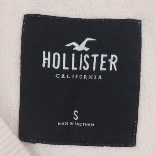 Hollister Women’s Pink Cropped Pullover Sweatshirt Small Logo Print