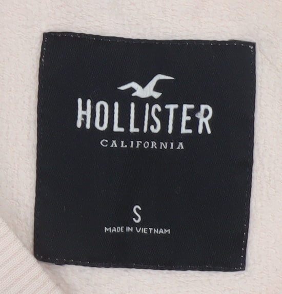 Hollister Women’s Pink Cropped Pullover Sweatshirt Small Logo Print