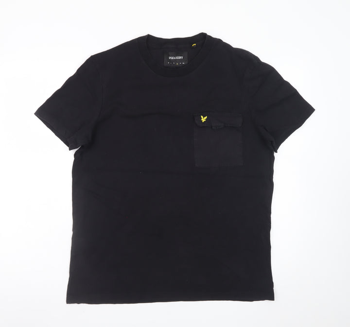 Lyle & Scott Men's Black Cotton Crew Neck Pocket T-Shirt Size L