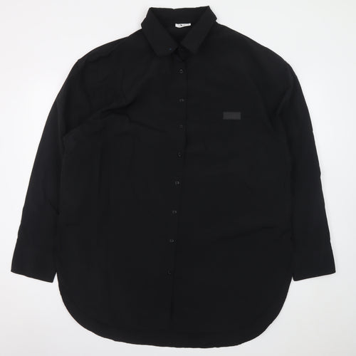 FILA Men's Black Long Sleeve Nylon Button-Up Shirt Size 20