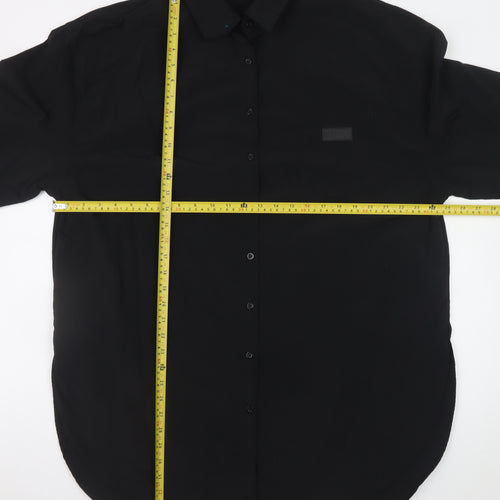 FILA Men's Black Long Sleeve Nylon Button-Up Shirt Size 20