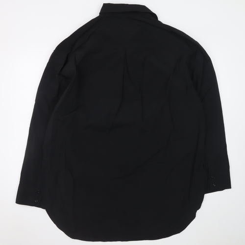 FILA Men's Black Long Sleeve Nylon Button-Up Shirt Size 20