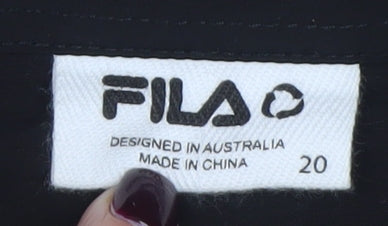 FILA Men's Black Long Sleeve Nylon Button-Up Shirt Size 20