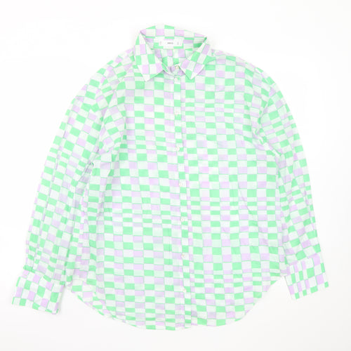 MNG Women's Multicoloured Check Cotton Button-Up Shirt Size S