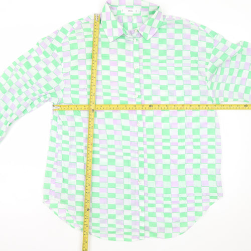 MNG Women's Multicoloured Check Cotton Button-Up Shirt Size S