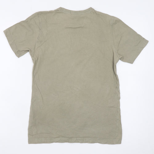 Adidas Boys Beige Graphic Logo T-Shirt 13-14 Years Short Sleeve Cotton