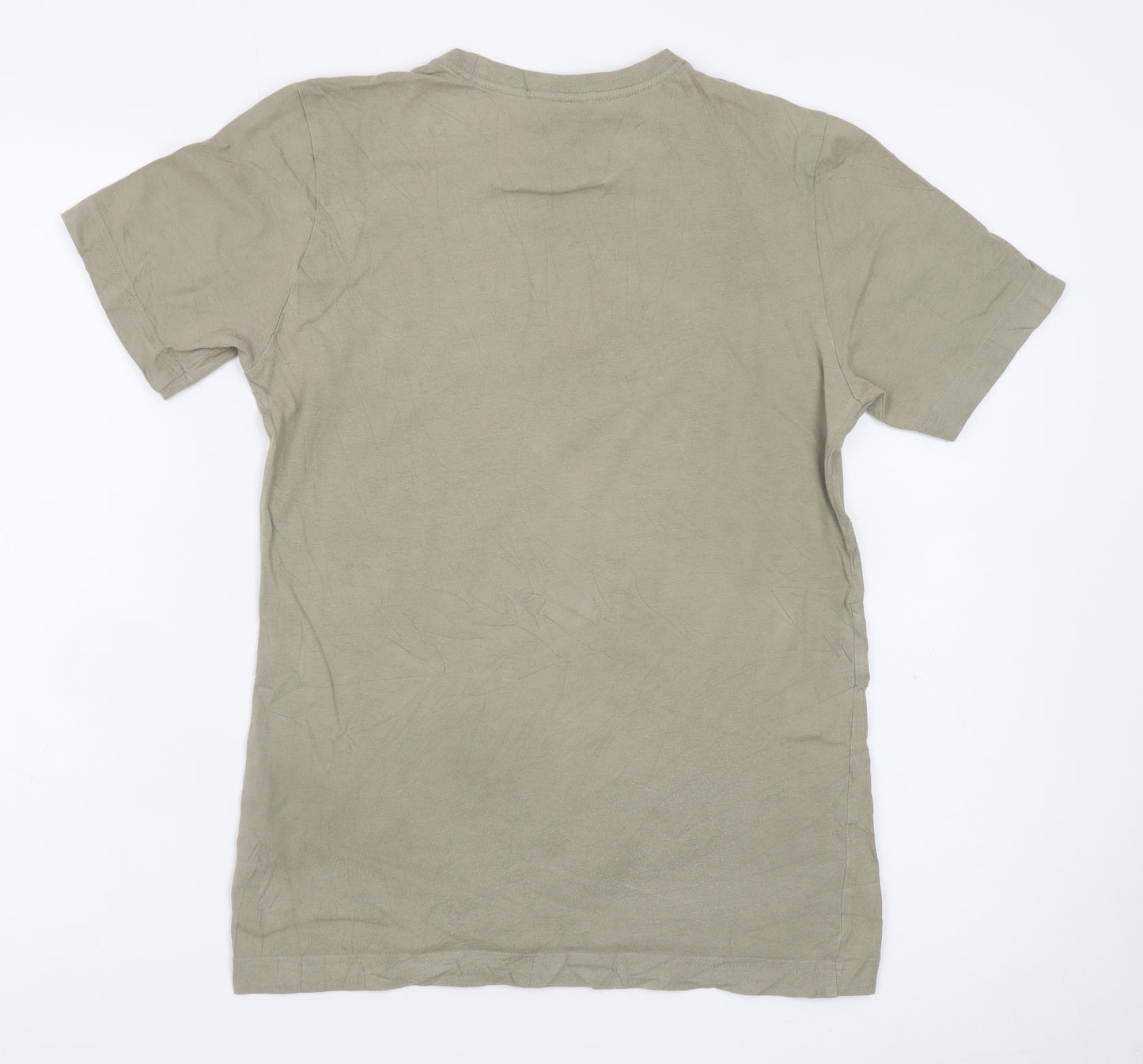 Adidas Boys Beige Graphic Logo T-Shirt 13-14 Years Short Sleeve Cotton