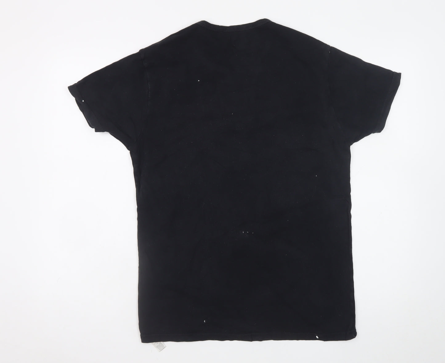 Emporio Armani Men Black L Crew Neck Cotton T-Shirt Logo Jersey