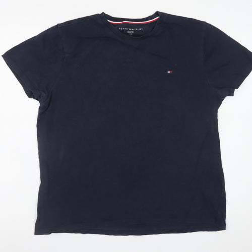 Tommy Hilfiger Men's Navy Blue Crew Neck Cotton T-Shirt Size S