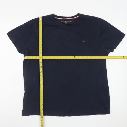 Tommy Hilfiger Men's Navy Blue Crew Neck Cotton T-Shirt Size S