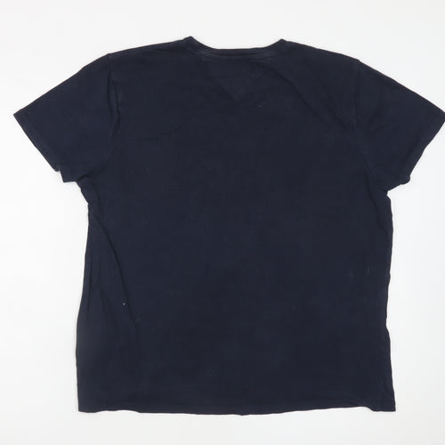 Tommy Hilfiger Men's Navy Blue Crew Neck Cotton T-Shirt Size S