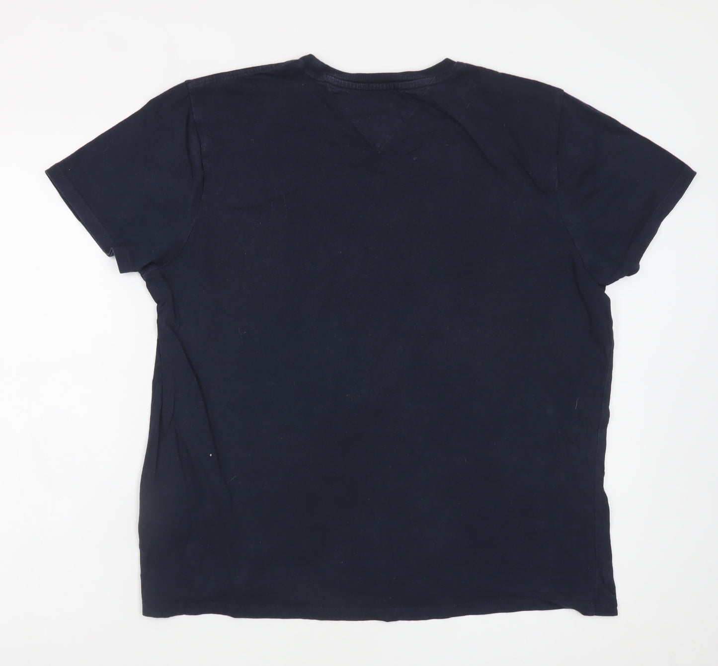 Tommy Hilfiger Men's Navy Blue Crew Neck Cotton T-Shirt Size S