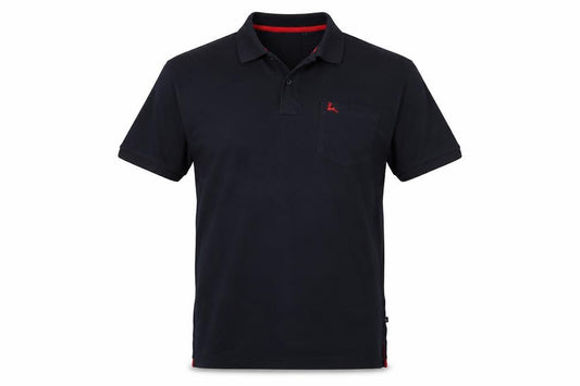 Front view of Parx Men's Black Cotton Polo Shirt M Short Sleeve Casual