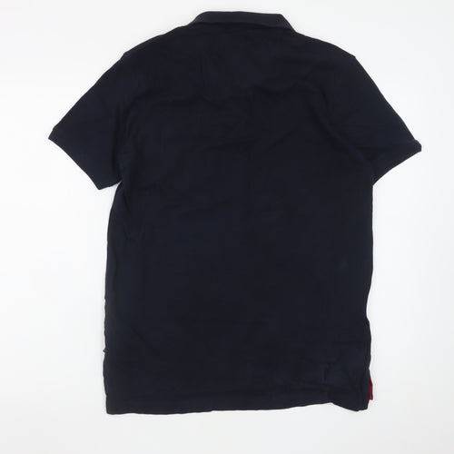 Parx Men's Black Cotton Polo Shirt M Short Sleeve Casual