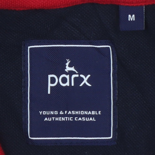 Parx Men's Black Cotton Polo Shirt M Short Sleeve Casual