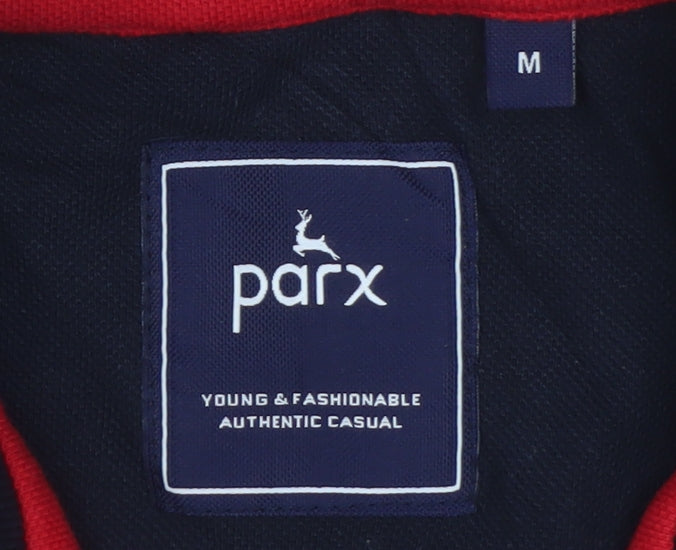 Parx Men's Black Cotton Polo Shirt M Short Sleeve Casual
