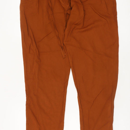 Next Women’s Brown Paperbag Tapered Trousers Size 14
