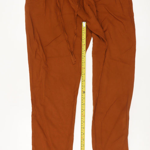 Next Women’s Brown Paperbag Tapered Trousers Size 14