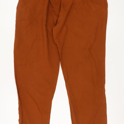 Next Women’s Brown Paperbag Tapered Trousers Size 14