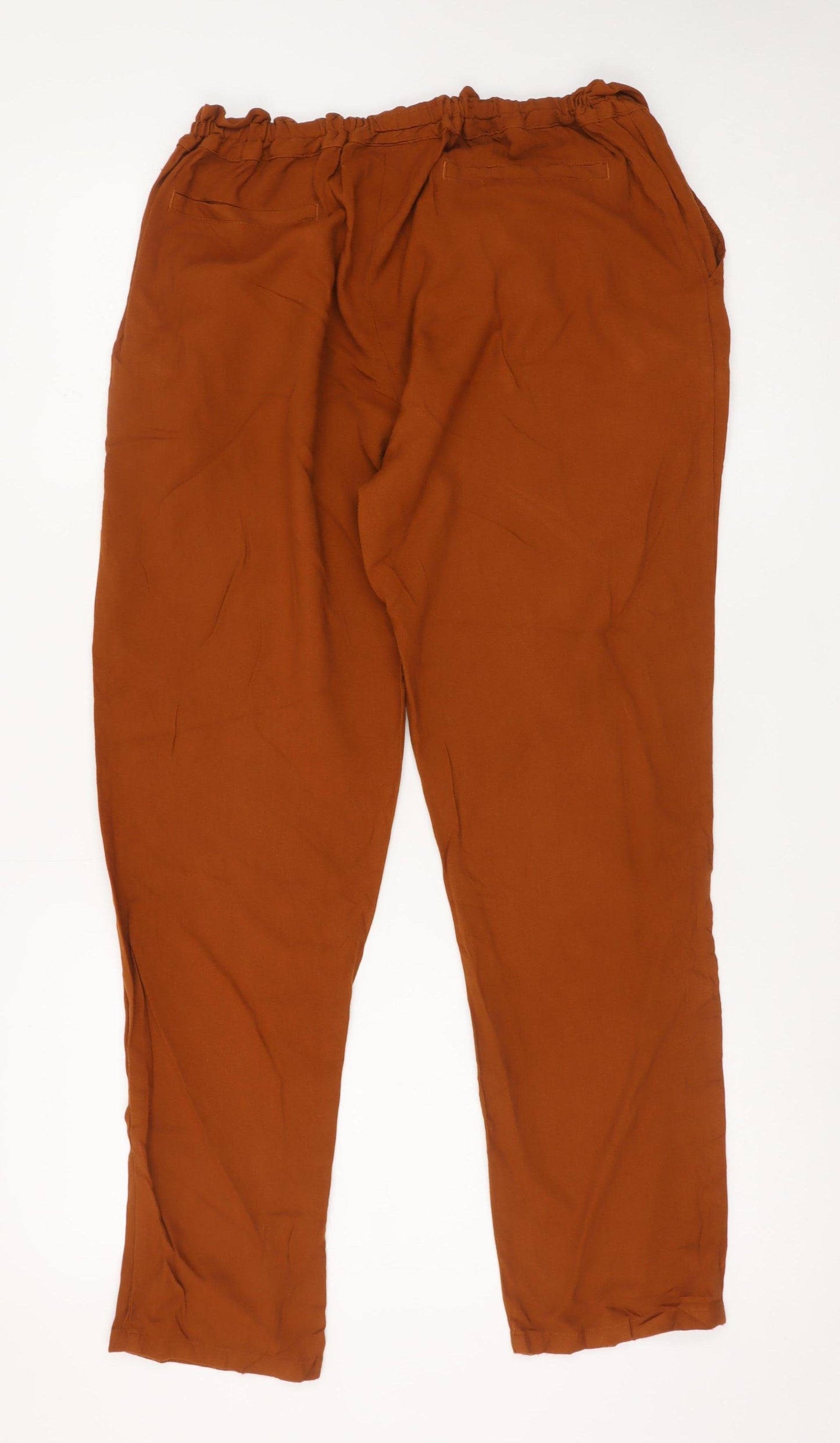 Next Women’s Brown Paperbag Tapered Trousers Size 14
