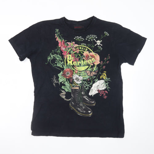 Dr. Martens Women's Black Floral Graphic T-Shirt Size S