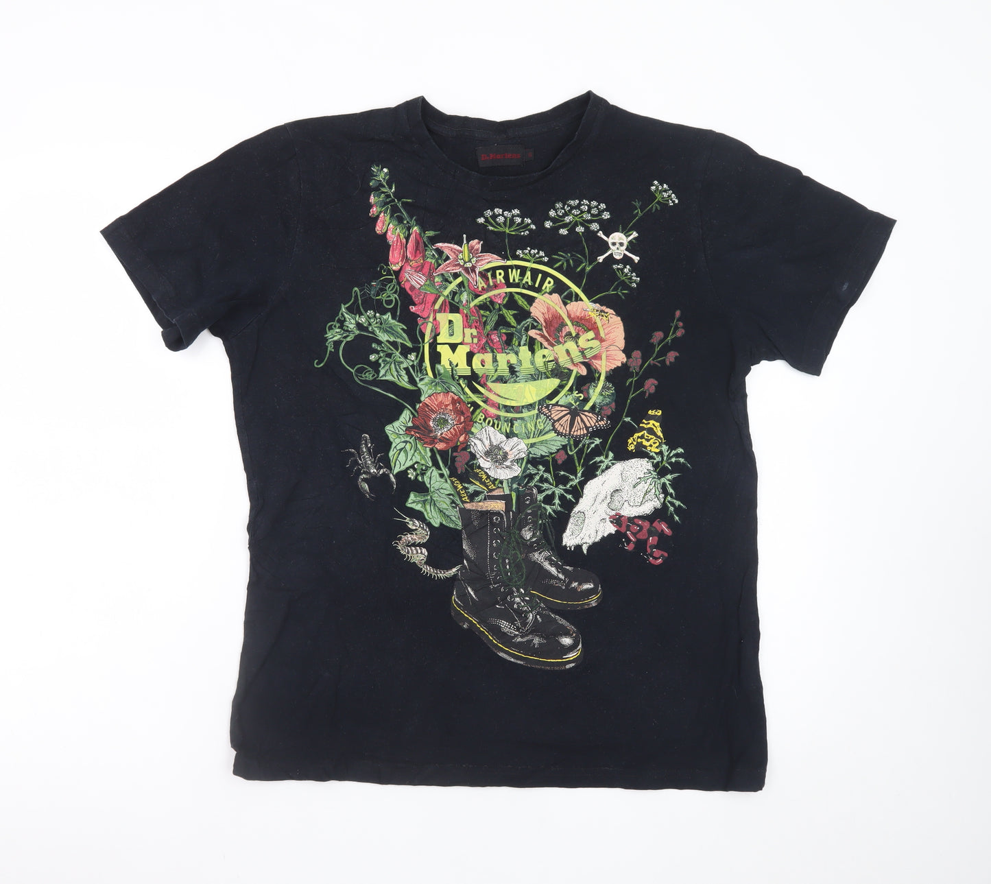 Dr. Martens Women's Black Floral Graphic T-Shirt Size S