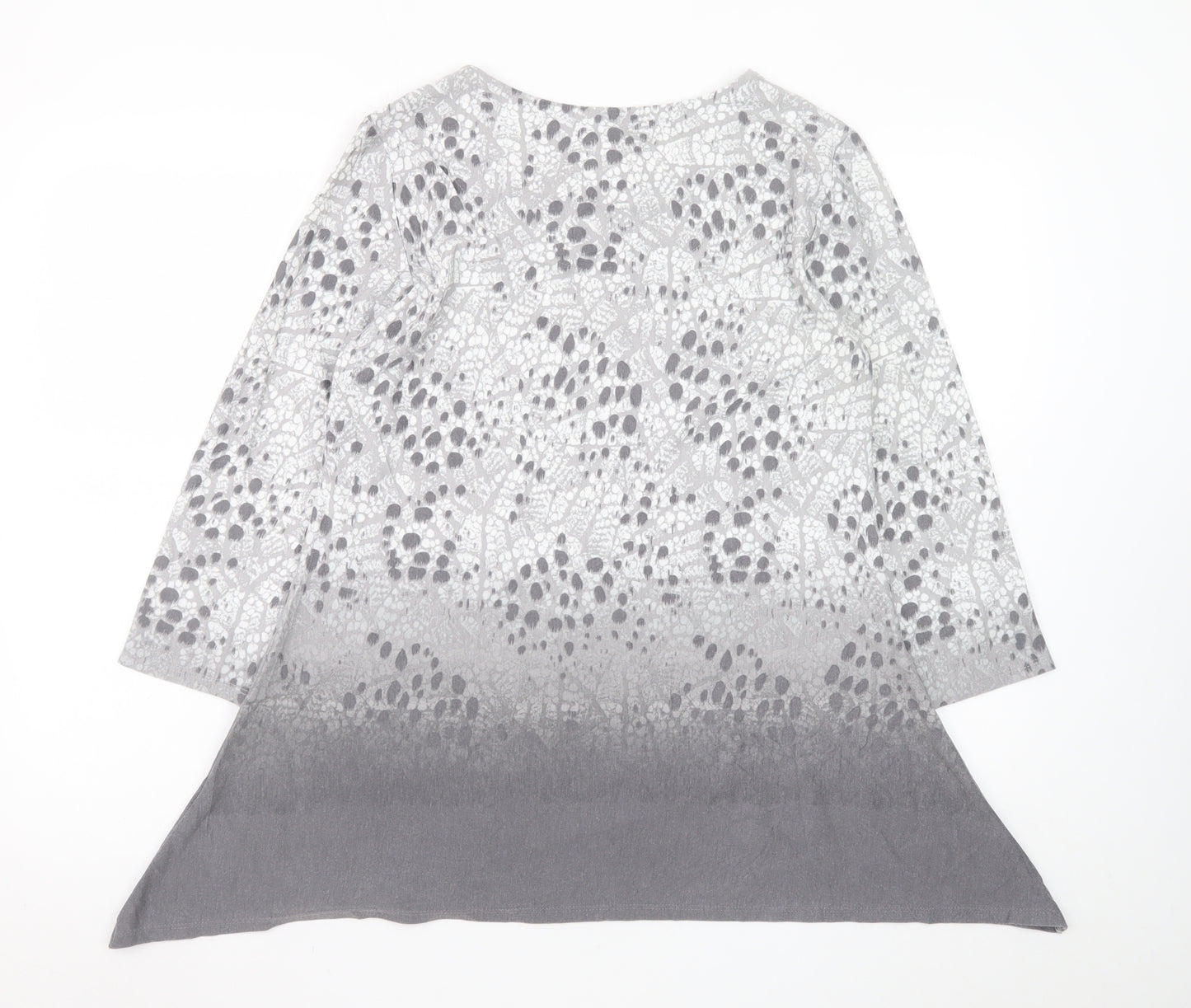 Ruby Rd. Women’s Grey Tunic Blouse Small 3/4 Sleeve Animal Print