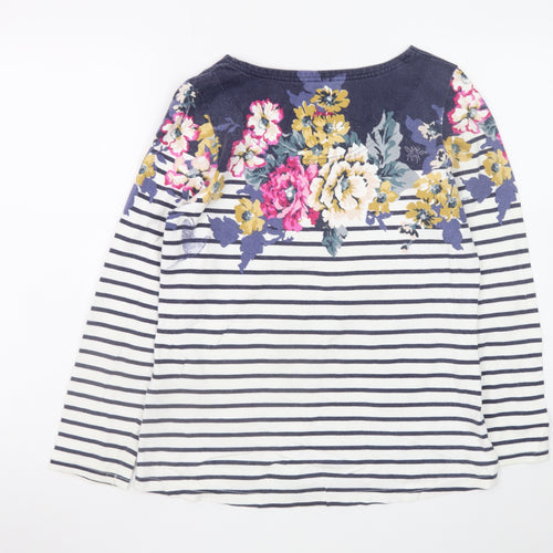 Joules Womens Multicoloured Stripe Floral Cotton Long Sleeve T-Shirt UK 12