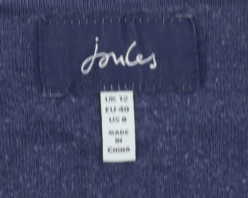 Joules Womens Multicoloured Stripe Floral Cotton Long Sleeve T-Shirt UK 12
