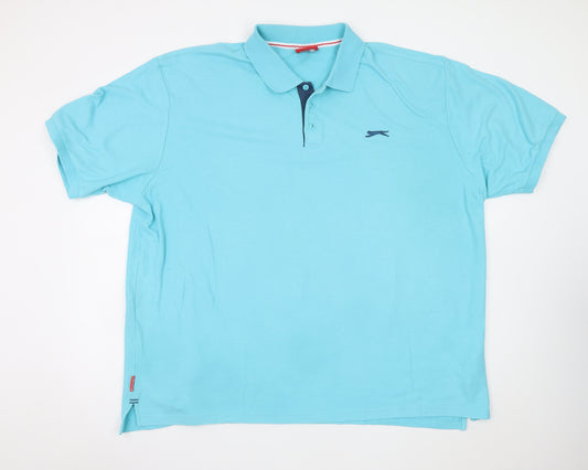 Slazenger Men's Blue 4XL Regular Fit Cotton Polo Shirt