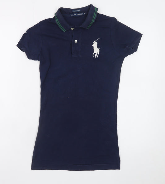 Ralph Lauren Womens Blue XS Slim Fit Polo Shirt