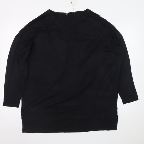 Friends Like These Womens Black Viscose V-Neck Relaxed Blouse UK 12