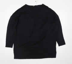 Friends Like These Womens Black Viscose V-Neck Relaxed Blouse UK 12