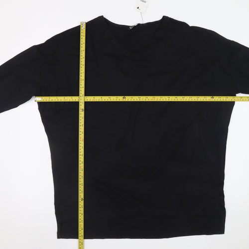 Friends Like These Womens Black Viscose V-Neck Relaxed Blouse UK 12