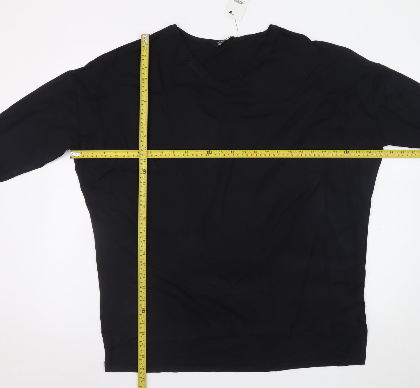 Friends Like These Womens Black Viscose V-Neck Relaxed Blouse UK 12