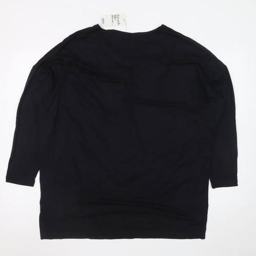 Friends Like These Womens Black Viscose V-Neck Relaxed Blouse UK 12