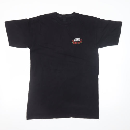 Vans Men's Black Medium Graphic Rose Logo Skate T-Shirt