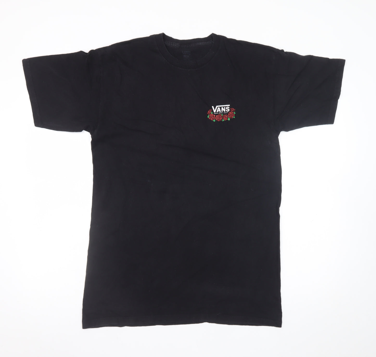 Vans Men's Black Medium Graphic Rose Logo Skate T-Shirt