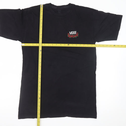Vans Men's Black Medium Graphic Rose Logo Skate T-Shirt